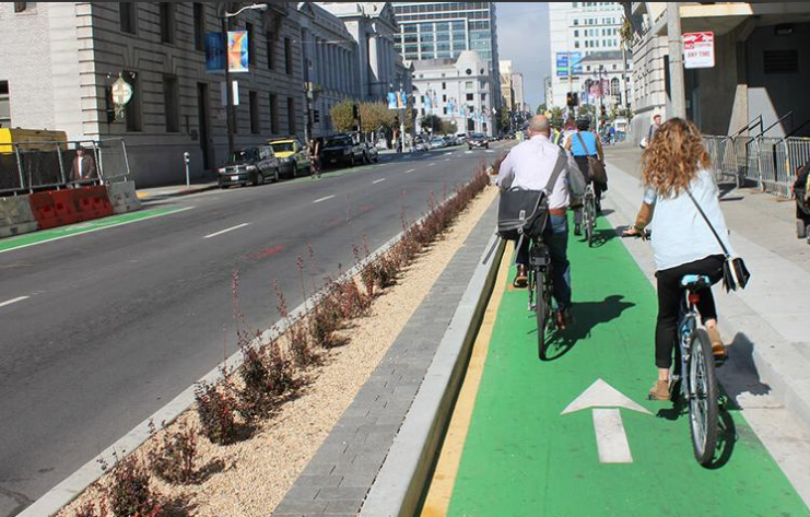 <p>Is physically separated from motor vehicle traffic and is used exclusively for bicyclists</p>
