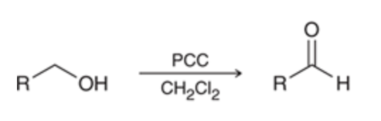 <p>need a selective oxidizing reagent that wont react with the aldehyde only the alcohol like PCC</p>