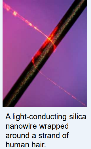<ul><li><p>Wires with a diameter in the order of nm</p></li><li><p>Flexible and can be as slender as 50 nanometers in width</p></li><li><p>About one-thousandth the width of a human hair</p></li></ul><p></p>