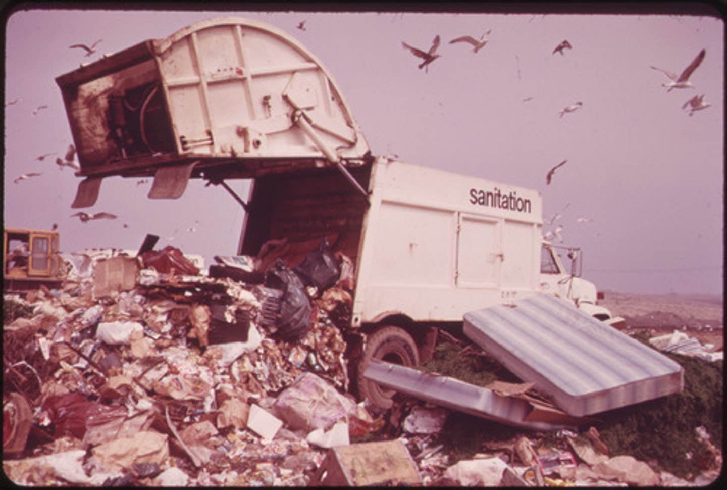 <p>The disposal of waste in large pits</p>
