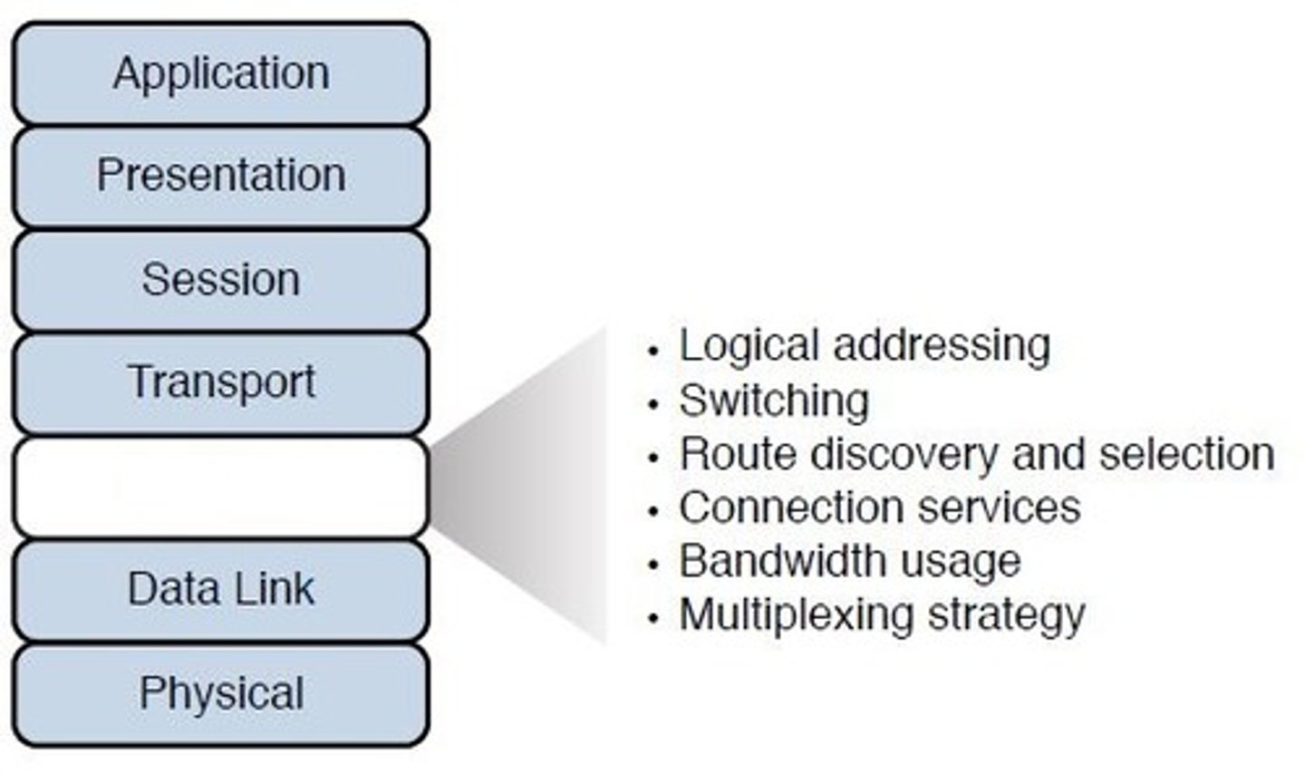 <p>The routing layer (IP addresses, routers, packets).</p>