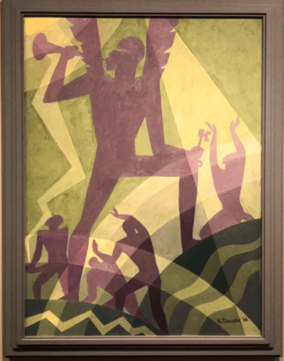 <p>This work reinterprets a Christian theme using African American figures and modernist abstraction.</p>