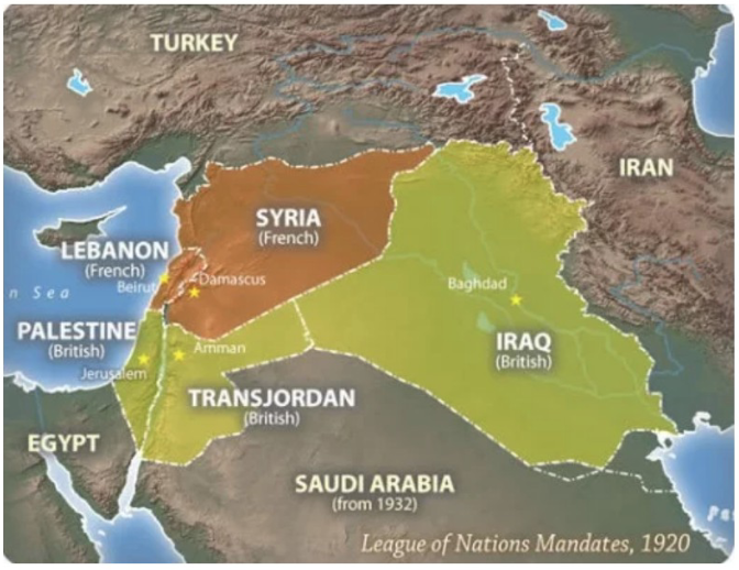 <ul><li><p>Negotiators from Britain and France drew up a secret treaty in May 1916</p></li><li><p>They divided the Arab Middle East between them</p></li><li><p>Agreement recognized the long-standing French claims to Syria by awarding France a direct control along the Syrian coast from southern Lebanon into Anatolia</p></li><li><p>British position in Iraq was guaranteed. Britain gained the right of direct control over the southern portion of Mesopotamia</p></li><li><p>Independent Arab State promised to Husayn was designated as a confederation of states lying in the two zones of British and French indirect influence</p></li><li><p>This led to the formation of modern middle east as we know it</p></li></ul><p></p>