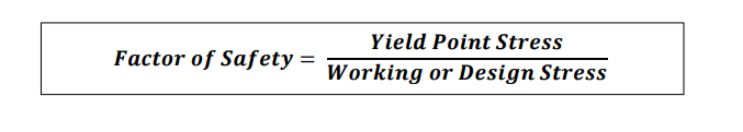 <p>where the yield point is clearly defined, the factor of safety is based upon the yield point stress.</p>