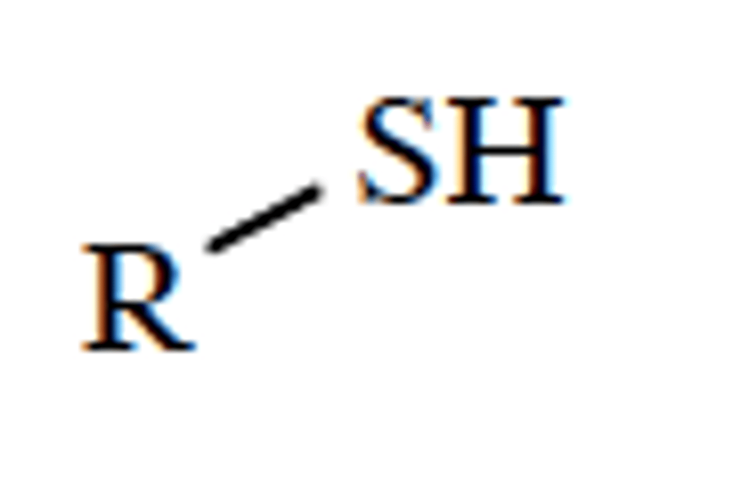<p>R-SH</p><p>only sp3 hybridized carbons</p>