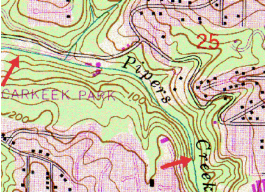 <p>What is the contour interval of this map?</p>