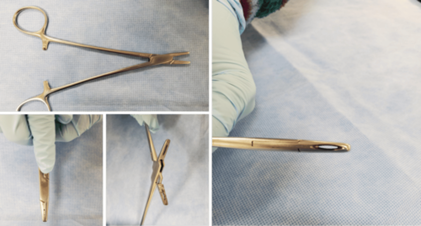 <p>Straight or curved fenestrated jaw.</p>