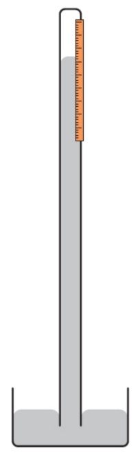 <p>scientific instrument that is used to measure air pressure; atmospheric pressure creates a downward force on the pool of mercury at the base of the barometer; mercury in the column exerts an opposing force (its weight) based on its density; if P<sub>A</sub> &gt; W<sub>Hg</sub>, level rises, and vice versa</p>