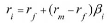 <p>rf + (rm-rf)b<br />
rf = risk free<br />
rm = market return<br />
b = beta</p>