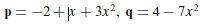 Find the standard inner product on P2 of the given polynomial.