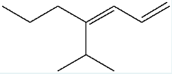 <p><span>Name the following molecule using IUPAC naming rules. Include E/Z in your naming.&nbsp;</span></p>