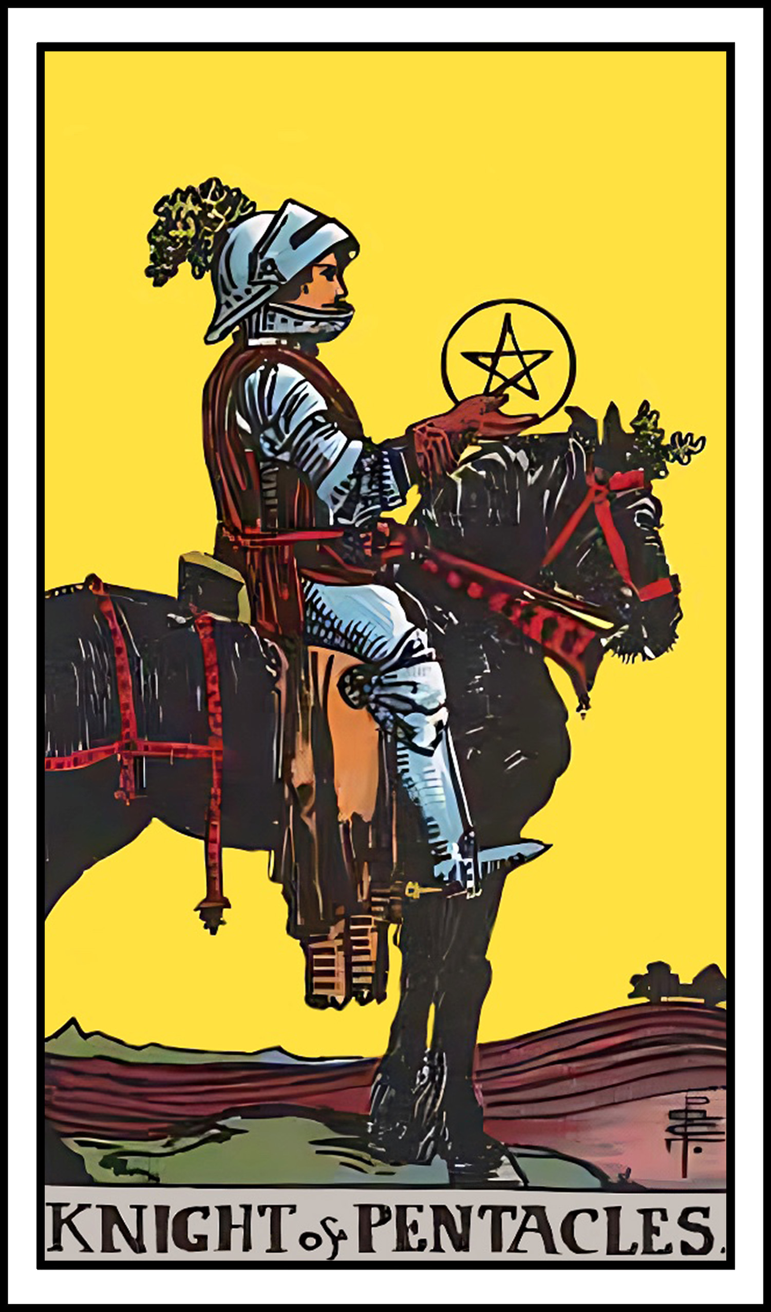<p>knight of pentacles</p>