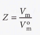 1st V - molar volume, 2nd V - molar volume of a perfect gas