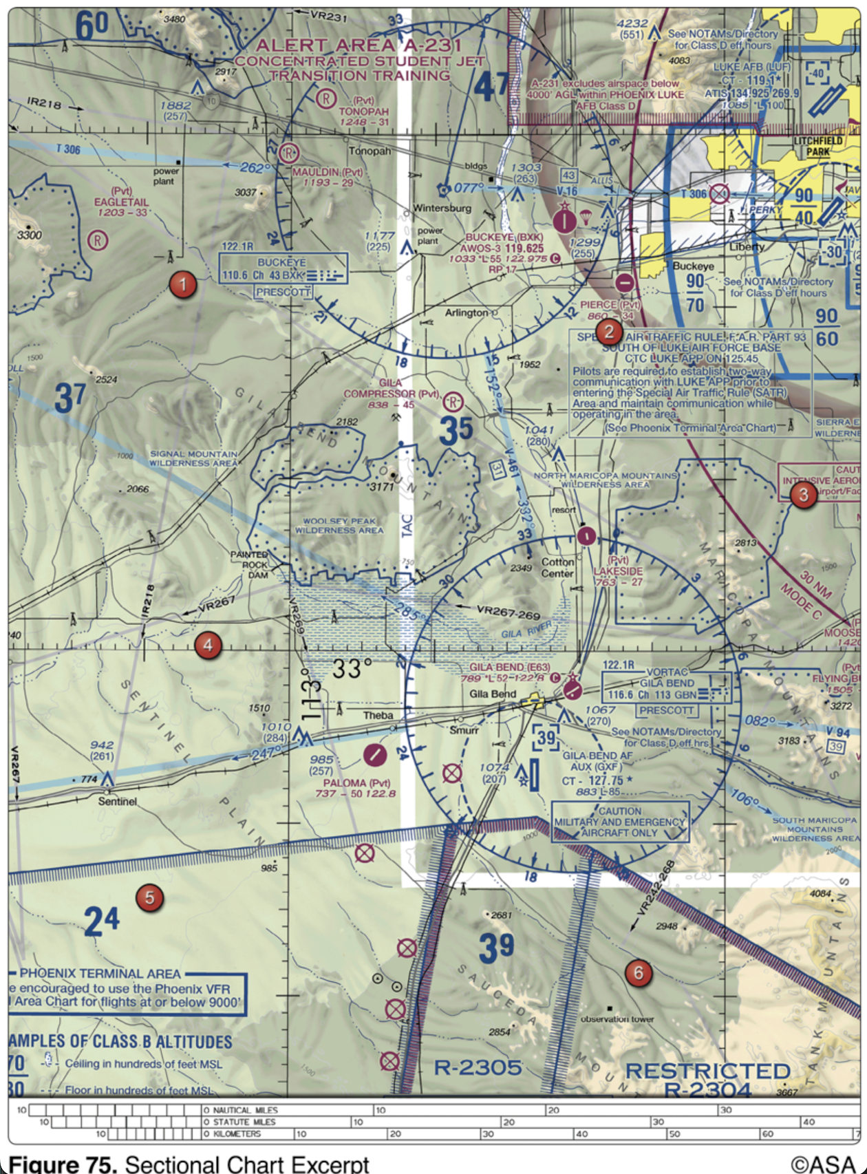 <p>(Refer to Figure 75.) What is the time en route from the Gila Bend VORTAC to Buckeye VOR along V461 at a TAS of 125 knots and forecasted winds from 180 at 17 knots?</p>