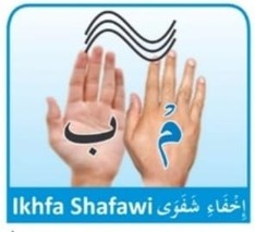 <p>Se lee la م con ghunnah cuando le sigue la letra ب No tendrá ningún signo.</p><p>Debemos hacer el sonido de la م pero sin apretar demasiado los labios y con ghunnah. Debe durar 2 tiempos</p>