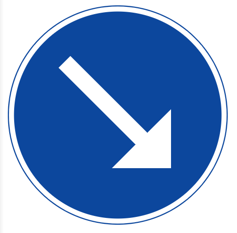 <p><span>Märkena anger att fordon endast får föras förbi märket där pilen visar eller, där två pilar finns, där pilarna visar. Symbolen är anpassad efter förhållandena på platsen.</span></p>