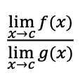 <p>separate limits and divide</p>