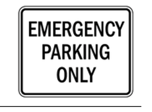 <p>What does an Emergency Parking Only sign mean?</p>