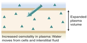 <p>what kind of IV causes water to move from interstitial space to plasma</p>