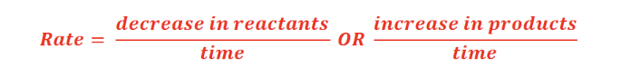 <p>by measuring the change in concentration of a reactant or product over a specific time period. <br></p>