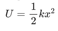 <p>The energy associated with stretching or compressing a spring, calculated by the equation, and given in joules. </p>