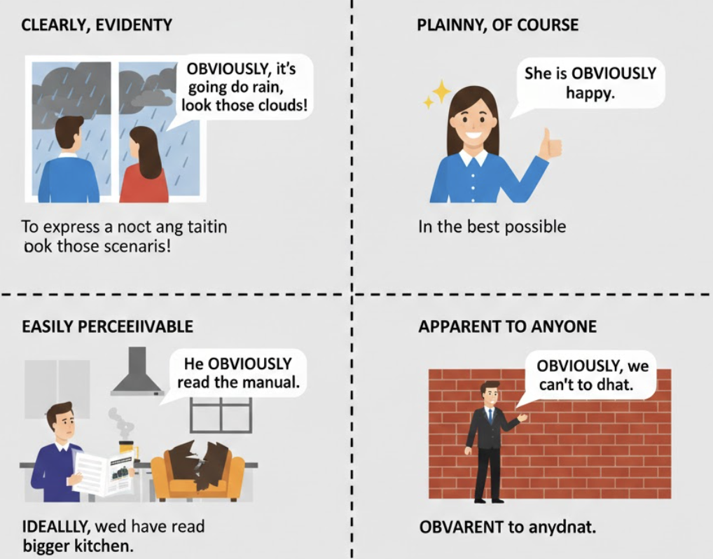 <p>In a way that is easily perceived or understood. </p><ul><li><p>(<strong>Hiển nhiên, rõ ràng là</strong>)</p></li></ul><p>Dạng liên quan:</p><ul><li><p>Obscurely (Một cách mơ hồ).</p></li><li><p><strong>Obvious</strong> (adj): Rõ ràng.</p></li></ul><p></p>