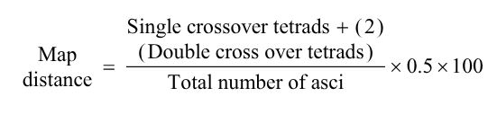 <p>What is the formula for calculating map distances for tetrads?</p>