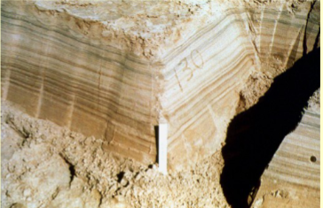 <p>Intense sediment transport over a flat bed. High velocity with small grains; produces planar-laminated sand. Seen at beaches.</p>