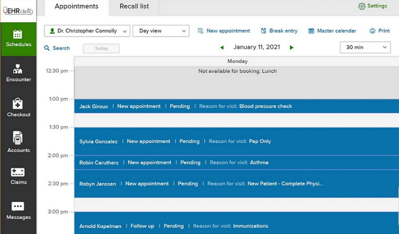 <p class="question"></p><p>In the screenshot above, which patient is being seen for a Pap smear?</p><p></p><p>Multiple Choice</p><ul><li><p>Jack Giroux</p></li><li><p>Sylvia Gonzalez</p></li><li><p>Robyn Janssen</p></li><li><p>Robin Caruthers</p></li></ul><p></p>