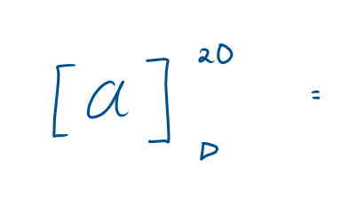<p>How do you calculate the [α]<sup>20</sup><sub>D</sub></p>