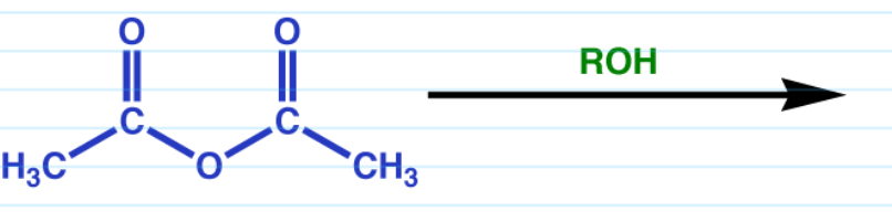 <p>Acid anhydride to ester w/ alcohol</p>