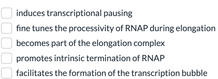 <p>What do you think the role of NusA is with RNA polymerase (RNAP)</p>