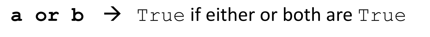 <p>Logic Operator; needs at least one condition to be True to have a overall True value </p>