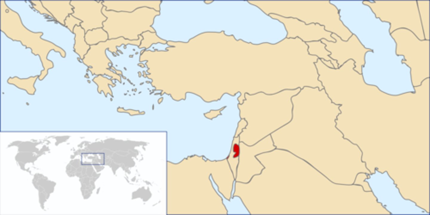 <p>A territory in the Middle East on the eastern coast of the Mediterranean Sea. Disputed with Israel.</p>