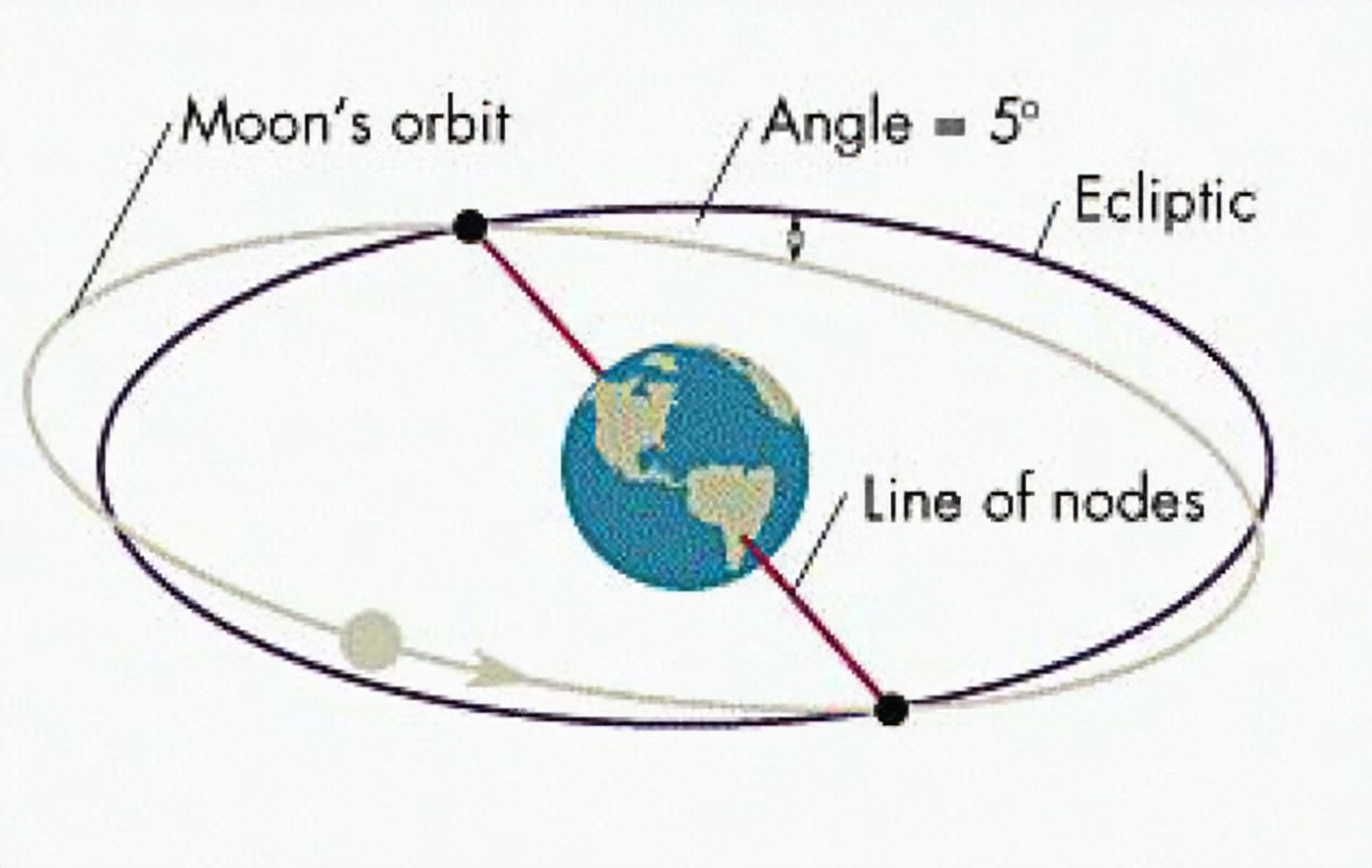 <p>the line defined by the intersection of the moon&apos;s orbital plane and earth&apos;s orbital plane around the sun.</p>