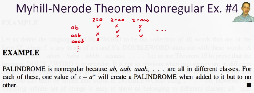 <p><span>The strings </span><em><span>a</span></em><span>, </span><em><span>aa</span></em><span>, </span><em><span>aaa</span></em><span>, </span><em><span>aaaa</span></em><span>, etc., are all in different classes</span></p>