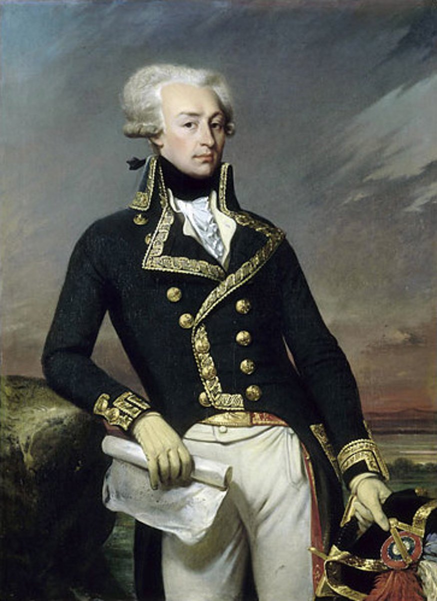 <p>a. A French soldier</p><p>b. France, United States</p><p>c. He helped the United States win their war against Britain by providing French troops and ships to the colonists. After the war, he returned to France and played a large role in the French Revolution. He pleaded with the US to help him, but from the urging of his old comrade Alexander Hamilton, Washington decided against helping them fight, thus leading to a bloodier Revolution.</p>