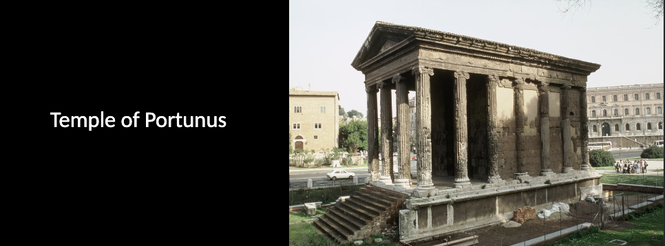 <p>Temple of Portunus. As exemplified by the temple of Portunus in Rome, what are the features of a typical Roman temple?</p>