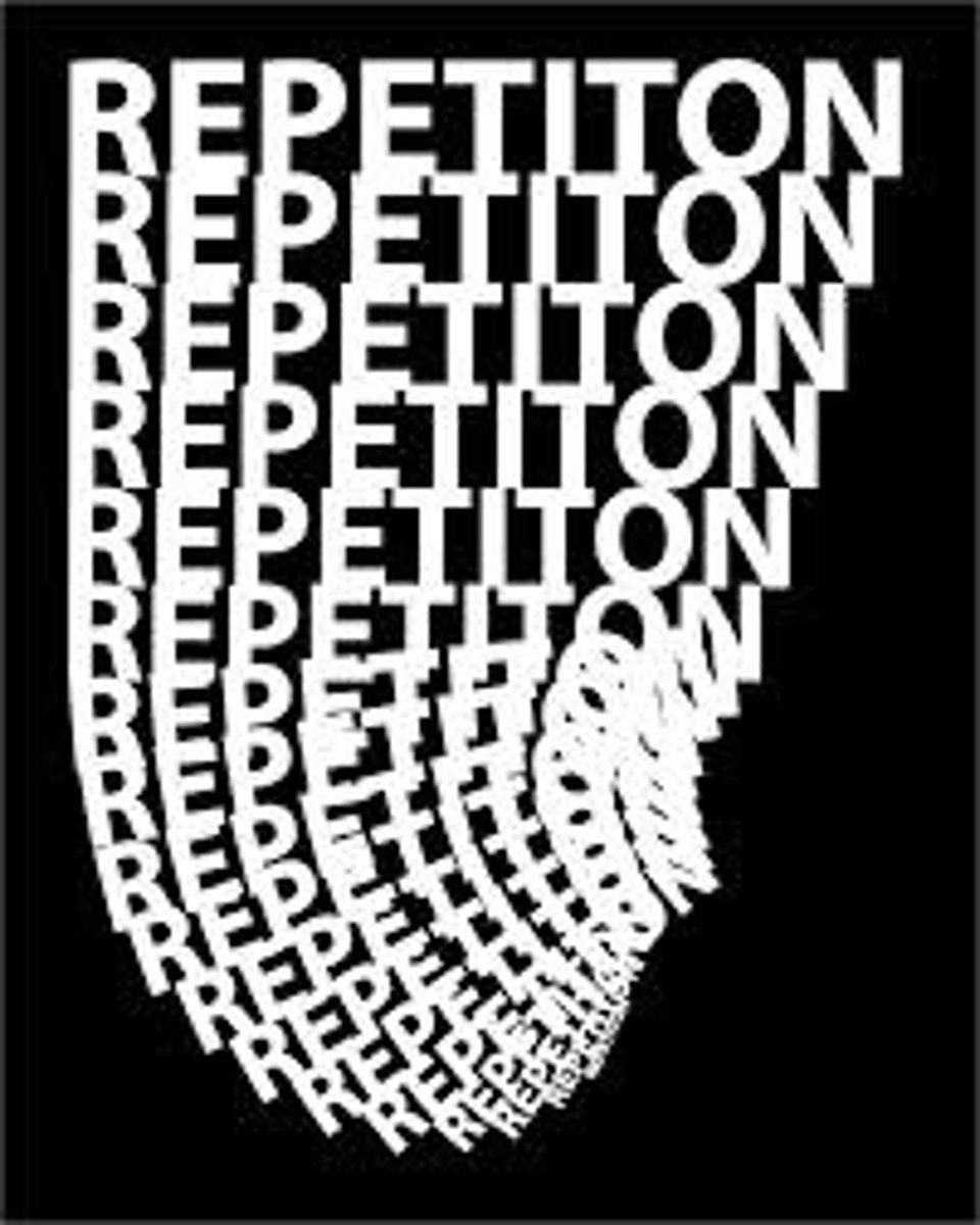 <p>memorization by repetition</p>