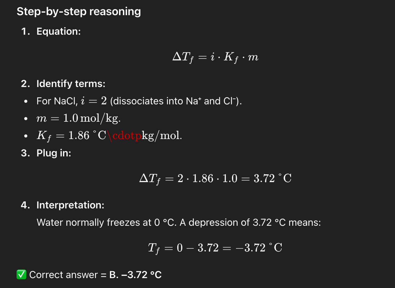 <p>concept: more solutes lower freezing points (salt on icy road melts the ice) </p><p>BUT increased boiling point </p>
