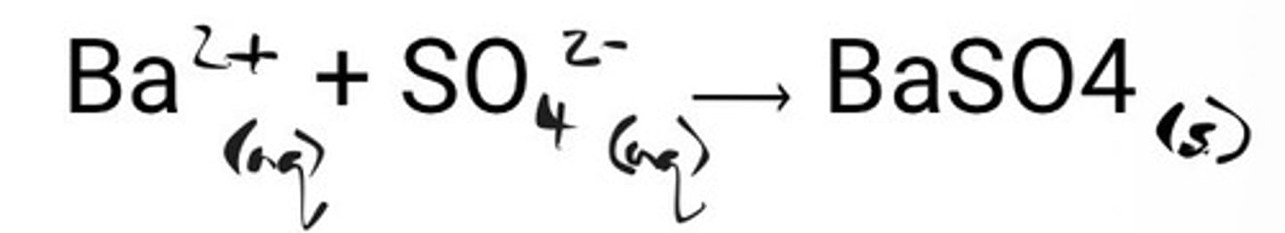 <p>BaCl2 acidified w/ HCl used as reagent to test sulfate presence.</p><p>+ve result = white ppt</p><p>HCl is needed to react with CO3 that could form BaCO3 white ppt and give false result. If carbonate present, fizz.</p>