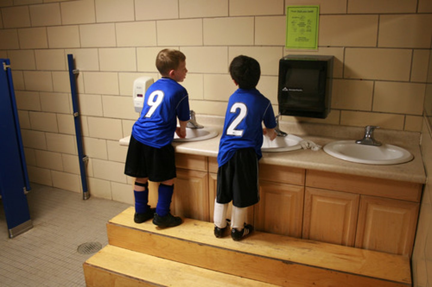 <p>We washed ourselves.</p>