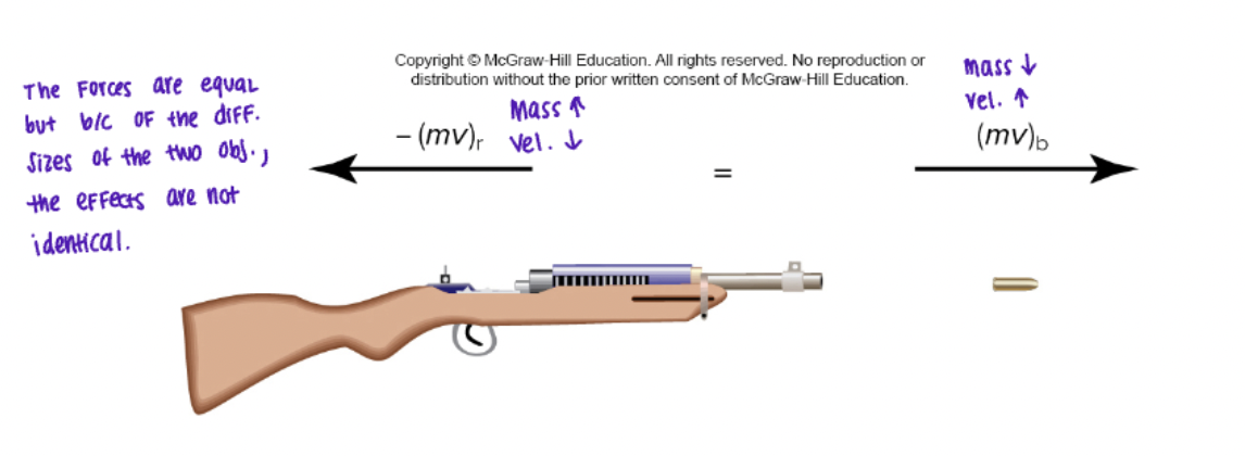 <p>The total momentum of a group of interacting objects remains the same in the absence of external forces</p><p></p><p><span style="color: yellow;">Applications: Collisions, analyzing action/reaction interactions</span></p>