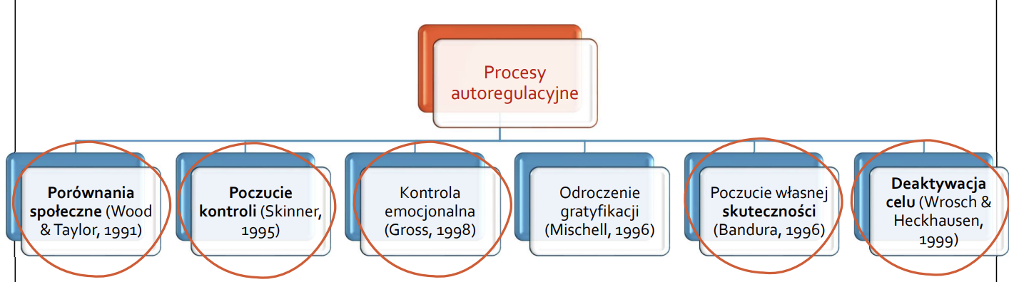 <p>→ koncepcja porównań społecznych</p><p>w ten sposób regulujemy siebie i motywujemy do zmian</p><p>→ poczucie kontroli (Skinner)</p><p>→ kontrola emocjonalna</p><p>→ poczucie własnej skuteczność (bandura)</p><p>→ deaktywacja celu</p>