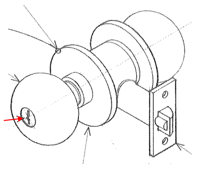 <p><span>A hole in a lock case or escutcheon for inserting a key</span></p>