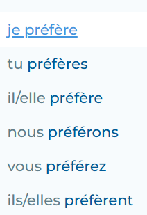 <p>préférer</p>