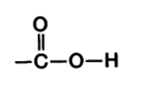 <p></p><p><span>–COOH, </span><span><span>A carbon atom double-bonded to an oxygen atom and single-bonded to a hydroxyl group. </span></span></p>