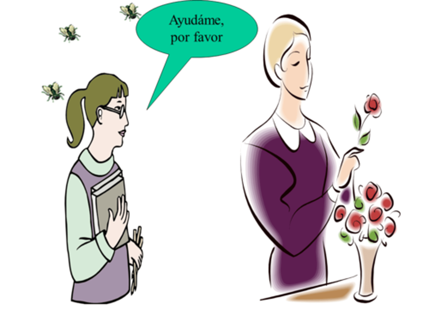 <p>she asks for/orders</p>