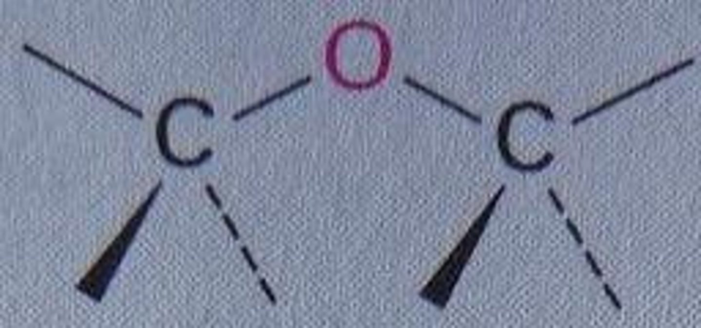 <p>(O attached to sp^2 or sp^3 carbons; note, however, that if the two carbons are "carbonyls", the functional group becomes an anhydride - see #13)</p>