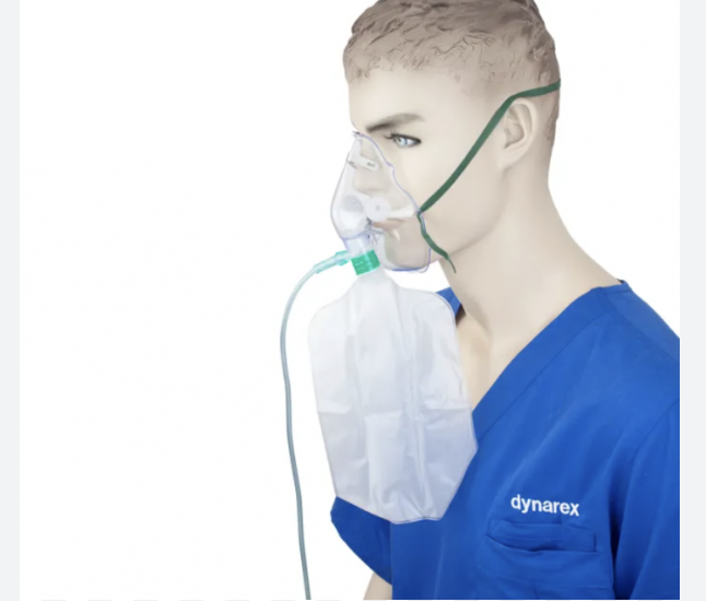 <p>Attached reservior bag, 100% oxygen</p>